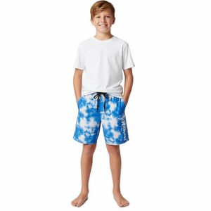 Hurley Youth Boy Large Blue White Swim Trunks Bathing Suit Drawstrings L…